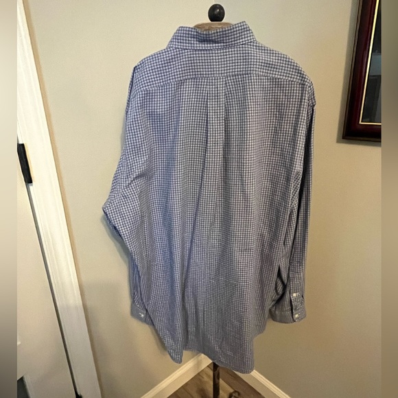 Blue plaid long sleeved Polo shirt - Picture 3 of 8